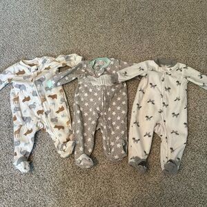 Carters Fleece Unisex Boy Girl Footie Sleeper Bundle Lot 0-3 Months 3 Months